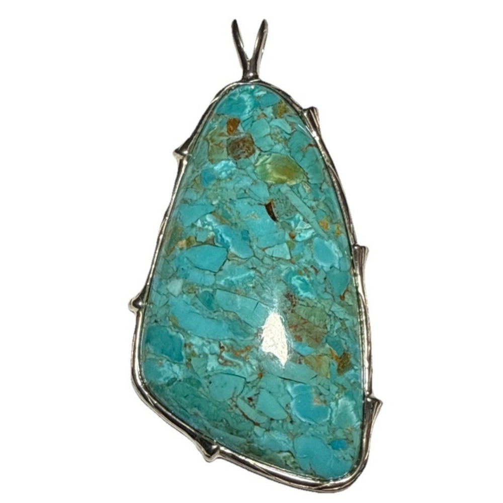 Jay King Sterling Silver Turquoise Abstract Necklace Pendant J14-14